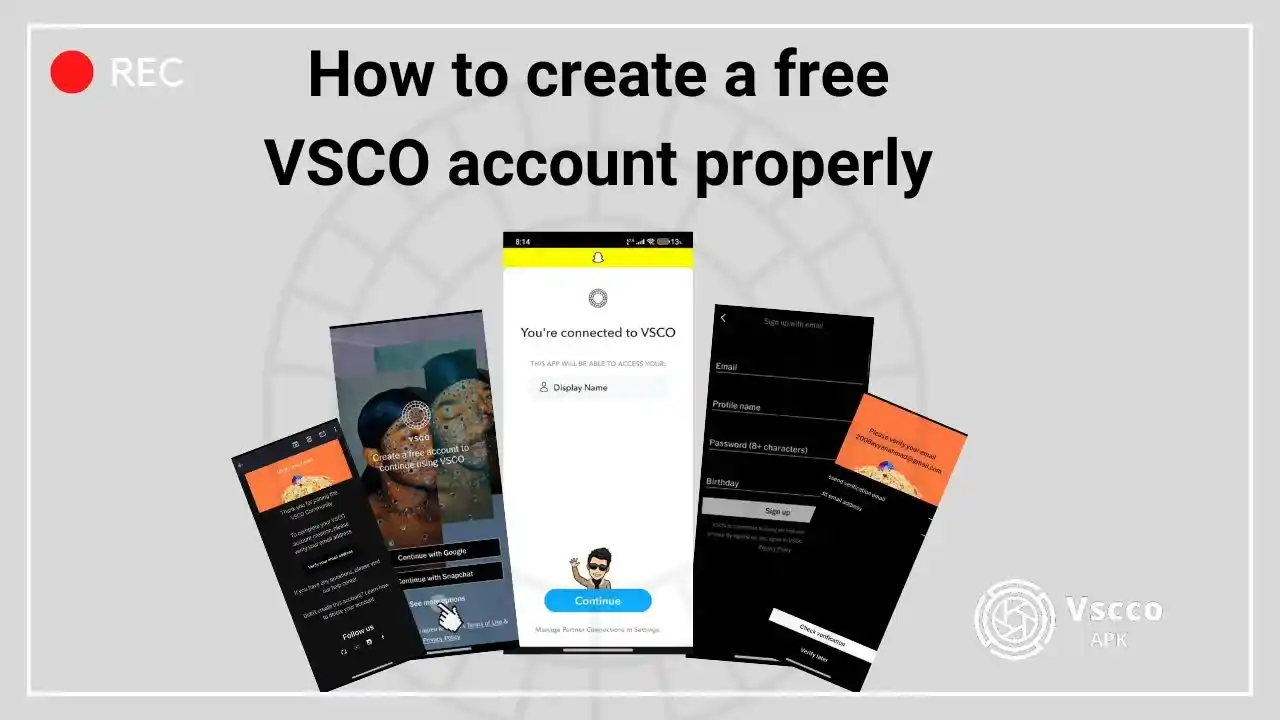 How to create a free VSCO account properly an image