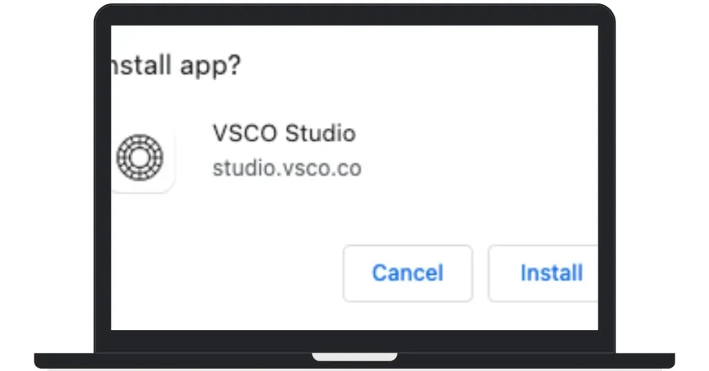 Install VSCO studio an image