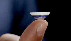 Smart Contact Lenses in finger tip, an image