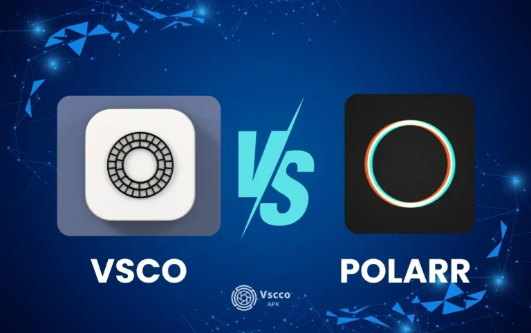 VSCO VS Polarr, an image with logo.